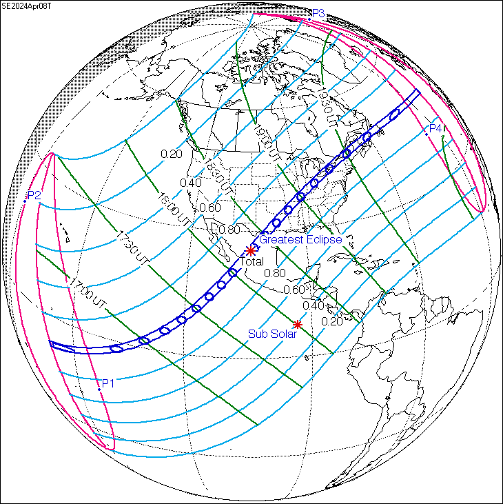 April 8, 2024 solar eclipse path