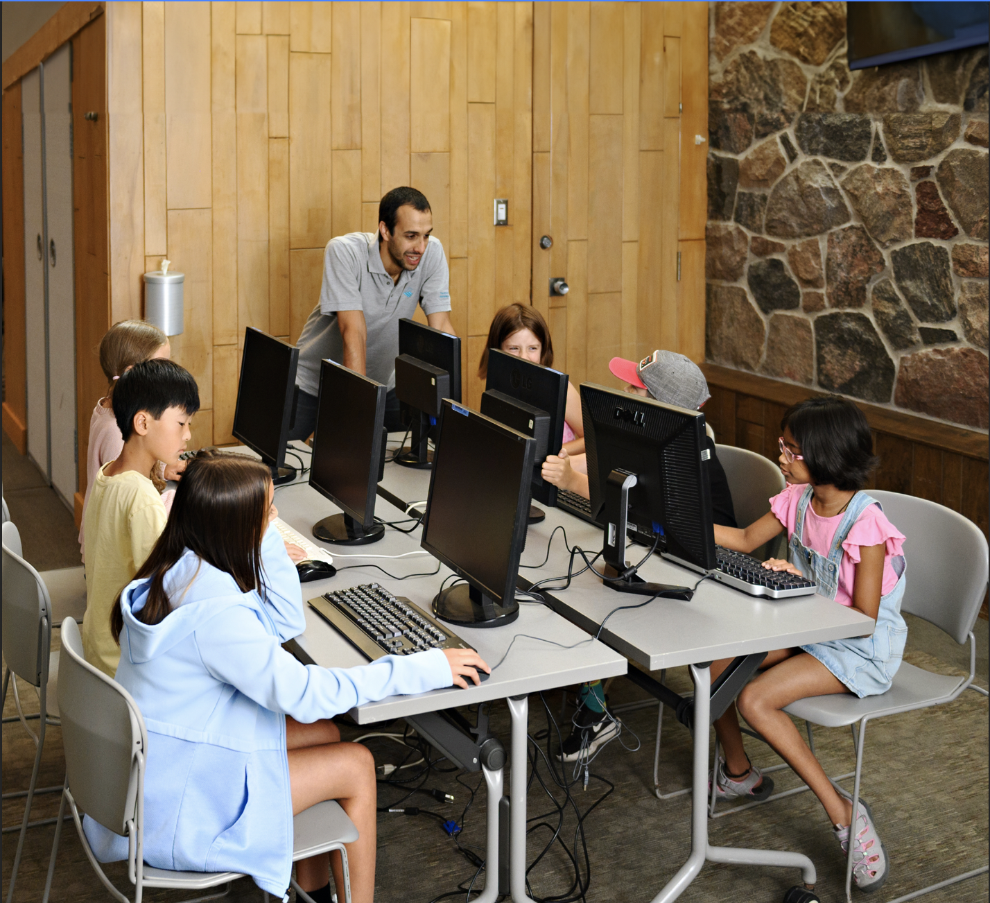 Students attempting BCC contest in the computer lab