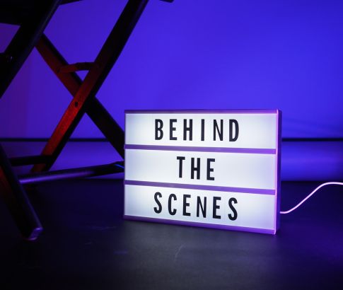 Behind the scenes - words displayed on a LED board