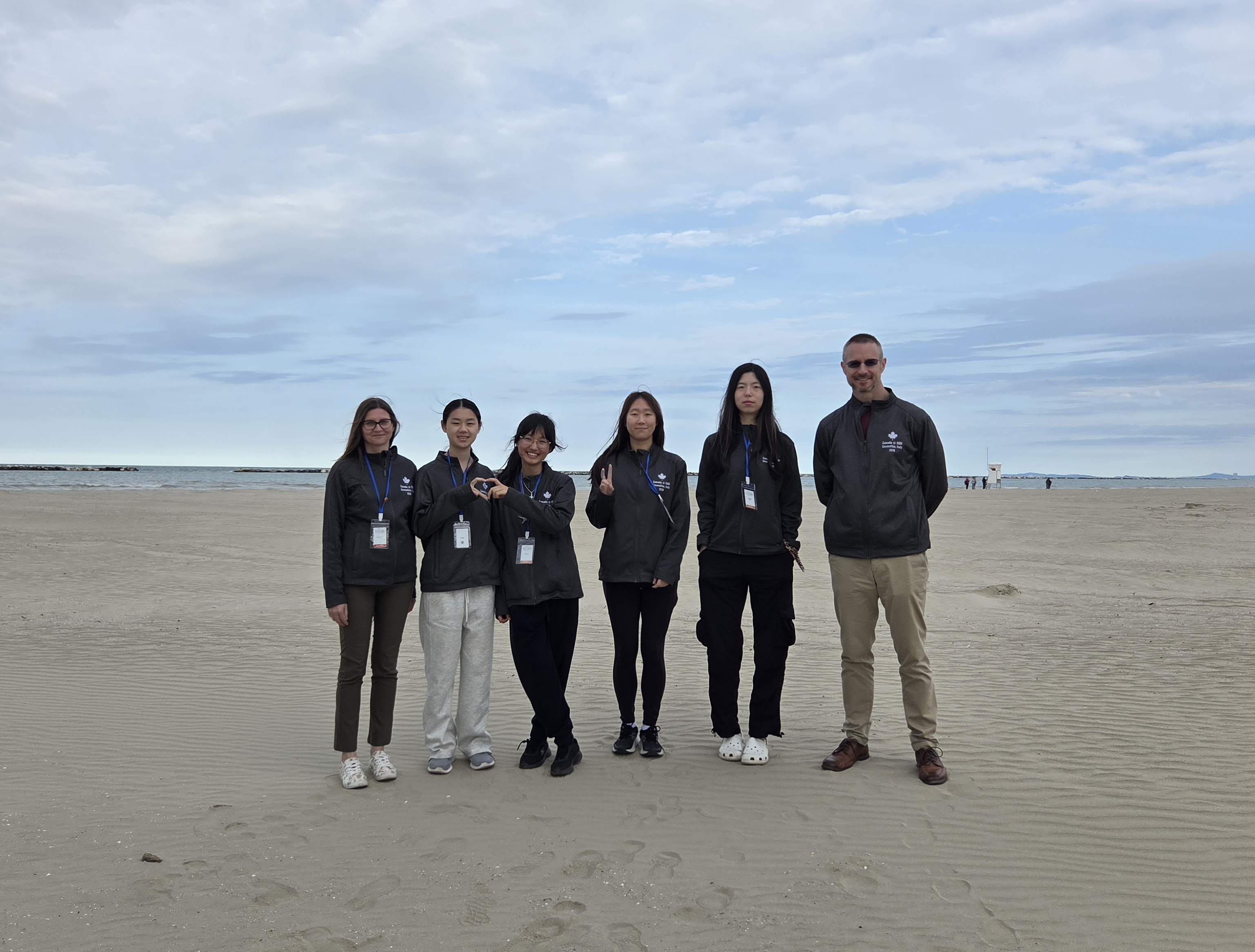 2026 EGOI team. From left to right: Valentina Hideg, Jessie Zhou, Grace Ye, Yilin Li, Xubai Zhang and Paul McGrath