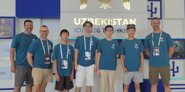 From left to right: J.P. Pretti, Troy Vasiga, Jerry Zhou, Nathan Katov, Alex Lin, Haoyang (Carlos) Jin, Paul McGrath