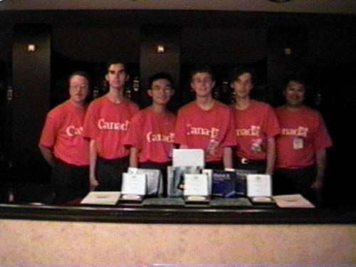 IOI 1996 team from Canada - Barry Ferguson, Alan Martin, Donny Cheung, Darryl Shpak, David Pritchard, and Richard Clausi