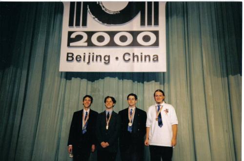 IOI 2000 team from Canada - Denis Dmitriev, David Arthur, David Pritchard, and Jonathan Gilbert