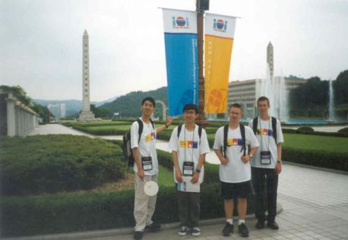 IOI 2002 team from Canada - Jason Thean, David Zhang, Marcin Mika, and Matei Zaharia