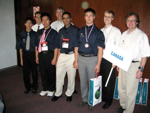 IOI 2007 team from Canada:  Ricky Ngan, Troy Vasiga, Andy Kong, Ian Munro, Guru Guruganesh, Konstantin Lopyrev, Graeme Kemkes, and Gordon Cormack