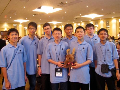 IOI 2010 team from Canada -  2010 IOI Team (From left to right): Front row: Jonathan Zung, Aurick Qiao, Robin Cheng, Brian Bi Back row: Zhi Qiang Liu, Jacob Plachta, Cyril Zhang, and Tyson Andre