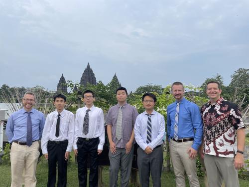 IOI 2022 team from Canada: From left to right: Troy Vasiga, Zixiang Zhou, Ryan Bai, Allen Pei, Edward Xiao, Paul McGrath, and J.P. Pretti