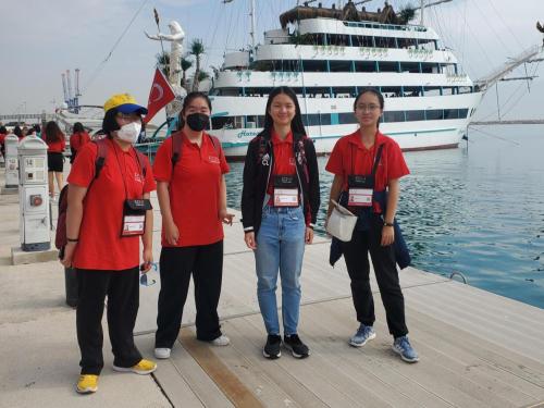 EGOI 2022 Group Photo - From left to right: Silvia Zheng, Sophie Xuan, Ching Lam Lau, Lin Xin Liu