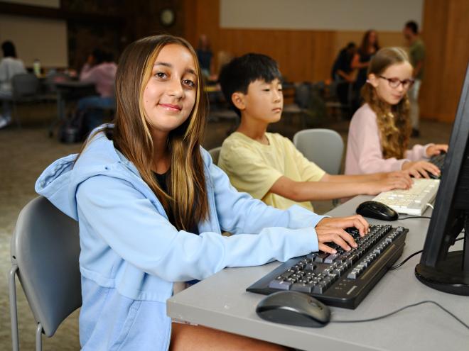 Students attempting BCC contest in the computer lab